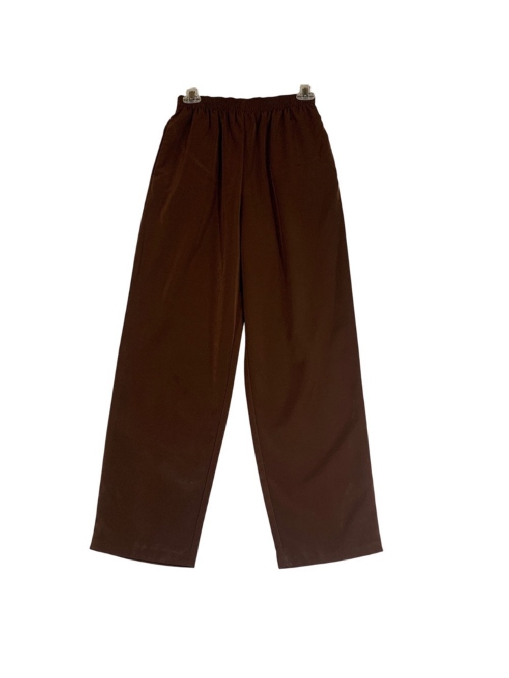 Susan Graver Brown Size XL P Pull On Straight Leg Pants Classic Loungewear Comfy
